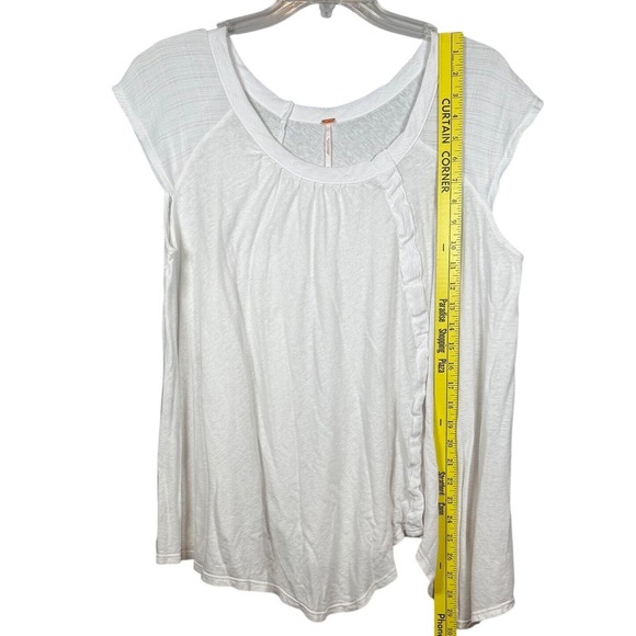 Free People Keep It Casual Tee, T Shirt Top White, Size Medium - Picture 6 of 10